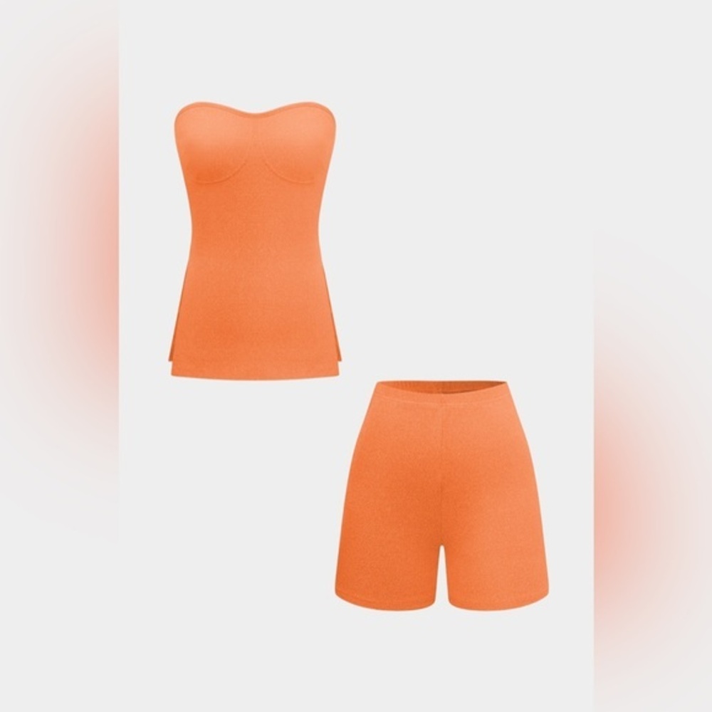 Women's Strapless Orange Set S mc1